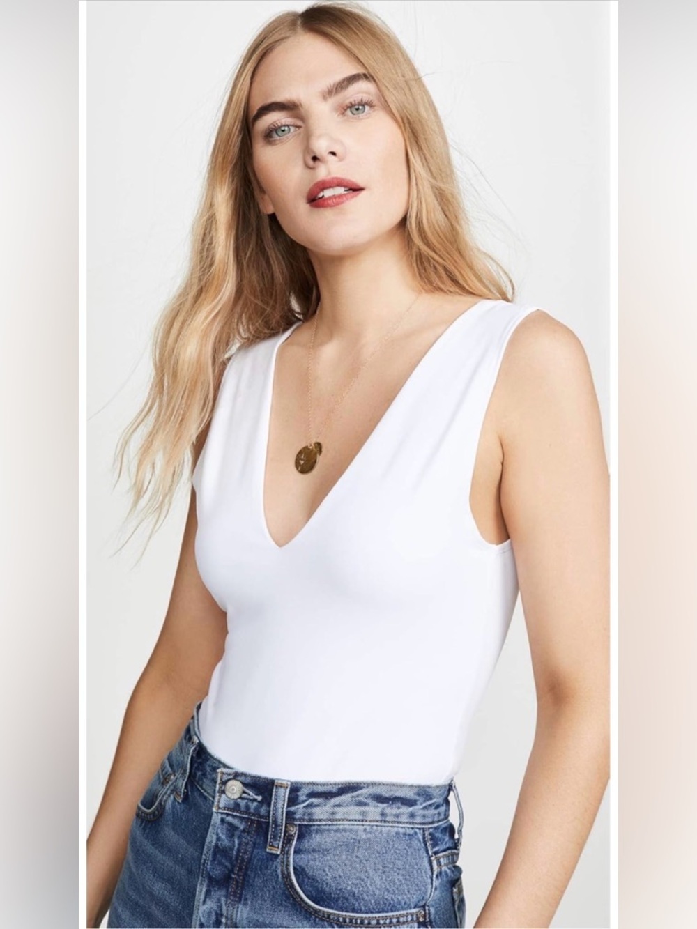 Free People Intimately by FP Women's Keep It Sleek Bodysuit NWT Crisp White XL